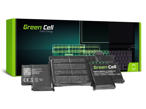 Green Cell Battery for Apple Macbook Pro 13 A1502 (Late 2013, Mid 2014) / 11,34V 6300mAh
