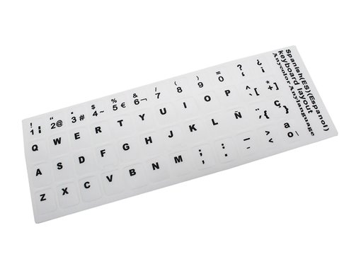 PEGATINA PARA TECLADO CASTELLANO BLANCO CON LETRAS NEGRAS