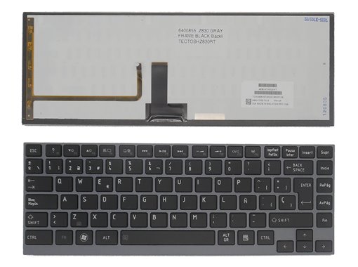 TECLADO RETROILUMINADO PARA TOSHIBA PORTEGE R700 R705 R830 SERIES 9Z.N8UBN.50S