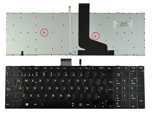 TECLADO PARA PORTÁTIL TOSHIBA SATELLITE S50-A S50D-A S50DT-A S50T-A S55-A NEGRO RETROILUMINADO