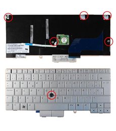 TECLADO PARA PORTATIL HP 2760P PLATEADO CON POINT STICK