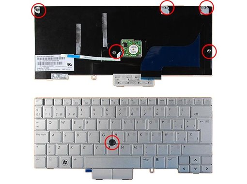 TECLADO PARA PORTATIL HP 2760P PLATEADO CON POINT STICK