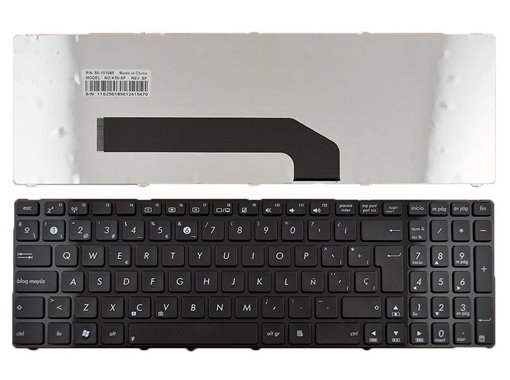 TECLADO PARA PORTATIL ASUS K50 CON MARCO NEGRO BRILLO