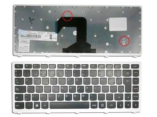 TECLADO PARA PORTÁTIL LENOVO S400 NEGRO CON MARCO BLANCO