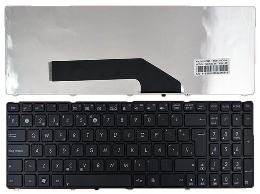 TECLADO PARA PORTÁTIL ASUS K50 K50A CON MARCO NEGRO MATE