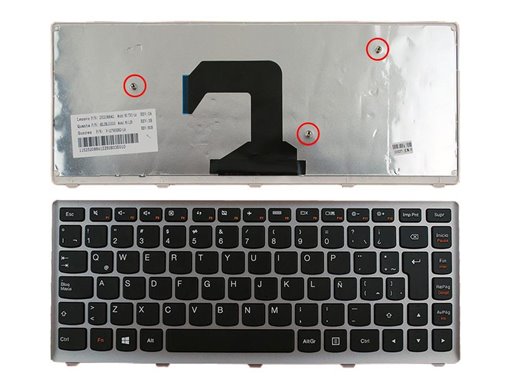 TECLADO PARA PORTATIL LENOVO U410 NEGRO CON MARCO PLATA