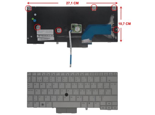 TECLADO PARA PORTÁTIL HP ELITEBOOK 2740P 649756-071 V108630AK1 PLATA