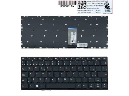 TECLADO PARA PORTÁTIL LENOVO YOGA 310-11 310-11IAP 710-11 710-11IKB 710-11ISK NEGRO WIN8 SIN MARCO 