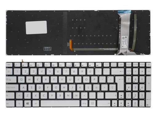 TECLADO PARA PORTÁTIL ASUS N551 N551J N551JB N551JK N551JM N551JQ PLATA 0KNB0-662BIT00