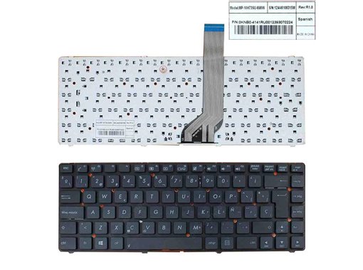 TECLADO PARA PORTÁTIL ASUS A45V K45VM K45VS AK46 S46 E45 K45V S400C NEGRO (SIN MARCO,WITHOUT FOIL,WIN8) PK130ND1A00 MP-10H73US-6