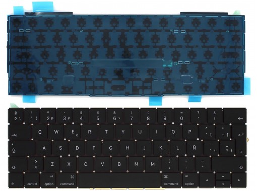 TECLADO RETROILUMINADO PARA PORTÁTIL APPLE MACBOOK PRO RETINA A1706 A1707 13.3" NEGRO