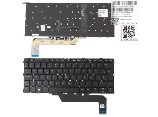 TECLADO RETROILUMINADO PARA PORTÁTIL HP ELITEBOOK X360 1020 G2 1030 G2 SERIES 