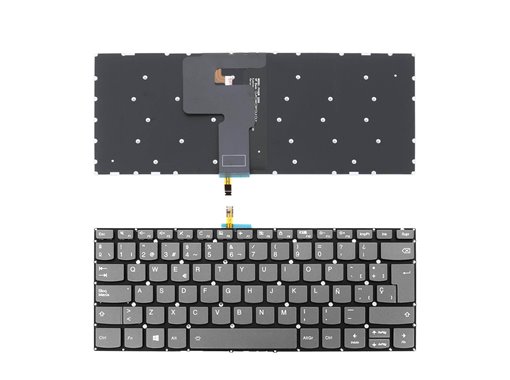 TECLADO RETROILUMINADO PARA PORTÁTIL LENOVO IDEAPAD 330-14IKB GRIS SIN MARCO