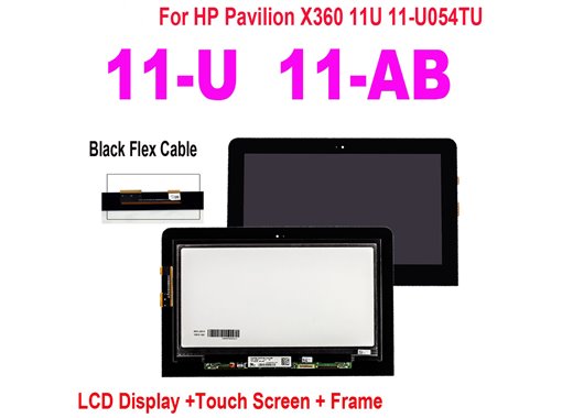 Tela sensível ao toque  + moldura + LCD 11.6" para HP Pavilion X360 11-U LCD 11U 11-ab 11-U054TU Cable flexible preto