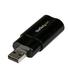 Tarjeta de Sonido Estéreo USB Externa Adaptador Conversor - Negro