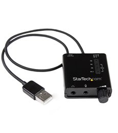Tarjeta de Sonido Estéreo USB Externa Adaptador Conversor con Salida SPDIF - Negro