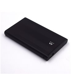 EW7041 caja para disco duro externo Aluminio, Negro 2.5" USB con suministro de corriente