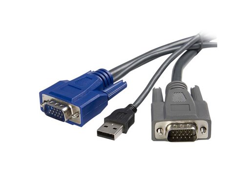 Cable KVM USB VGA 2 en 1 Ultra Delgado - 1,8m
