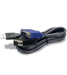 2.8m USB/VGA KVM cable para video, teclado y ratón (kvm) Negro 2,8 m