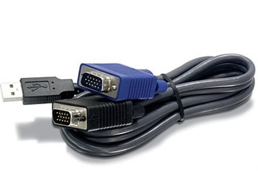 2.8m USB/VGA KVM cable para video, teclado y ratón (kvm) Negro 2,8 m