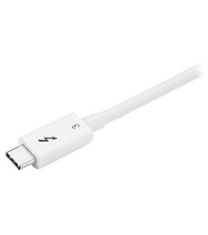 Cable de 0,5m Thunderbolt 3 Blanco - Cable Compatible con USB-C y DisplayPort - USB Tipo C