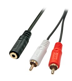 35677 cable de audio 0,25 m 2 x RCA 3,5mm Negro, Rojo, Blanco