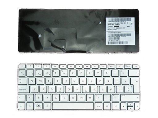 Teclado para HP MINI 210-2000,110-3000 plata con marco plata