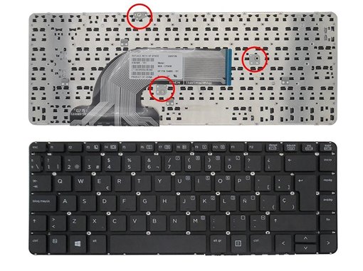 TECLADO PARA PORTÁTIL HP PROBOOK 440 G0 440 G1 445 G1 NEGRO (SIN MARCO SIN FOIL PARA WIN8)