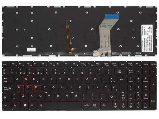 TECLADO RETROILUMINADO GAMING PARA PORTÁTIL LENOVO IDEAPAD Y700-15 NEGRO SIN MARCO TECLADO RETROILUMINADO GAMING PARA PORTÁTIL LENOVO IDEAPAD Y700-15 NEGRO SIN MARCO