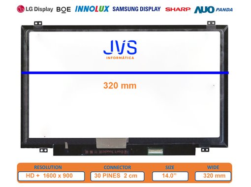 Affichage LP140WD2 (TP) (B1) Luminosité Résolution HD + 14 pouces