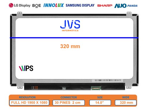 Pantalla B140HAN01.1 HW3A Brillo 14.0 pulgadas [Nueva]