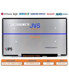 Pantalla NV140FHM-N66 FullHD IPS 30 PIN Sin soportes Mate [Nueva]