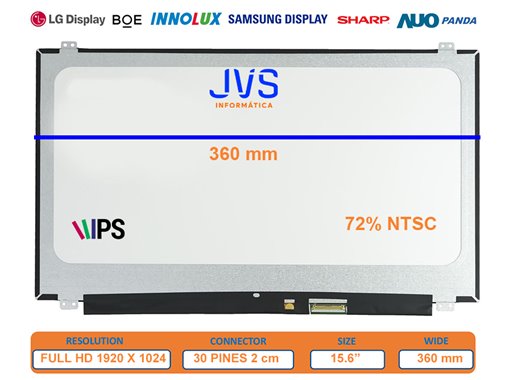 Tela LTN156HL06-C01 Mate Cores 72% NTSC 15.6 polegadas [Novo]