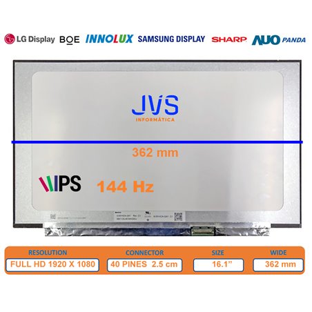 Écran LCD LED 16,1 Pouces Full HD 1920x1080 - Compatible Modèles N161HCA-EAC, NV161FHM-N41, Etc. - Neuf Avec Garantie 6 Mois