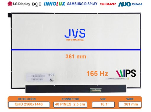 NE161QHM-NY1 16.1 LCD LED Pantalla QHD 40pin HP VICTUS 16-e0004AX M54741-001 165Hz NE161QHM-NY1 16.1 LCD LED Pantalla QHD 40pin HP VICTUS 16-e0004AX M54741-001 165Hz