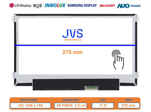 Tela sensível ao toque NV116WHM-T01 V3.0 Brilho 11.6 polegadas [Novo]