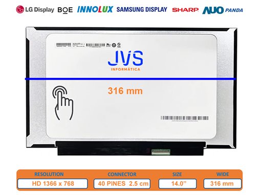 Tela sensível ao toque B140XTK02.0 HW4A Brilho  14.0 polegadas [Novo]