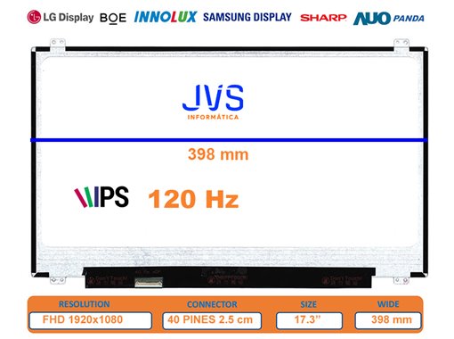 Tela B173HAN03.0 HW1A fosco 17,3 polegadas FHD 120 Hz [Novo]