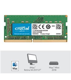 MEMORIA CRUCIAL SODIMM DDR4 16GB 2400Mhz CL17 1.2V PARA MAC