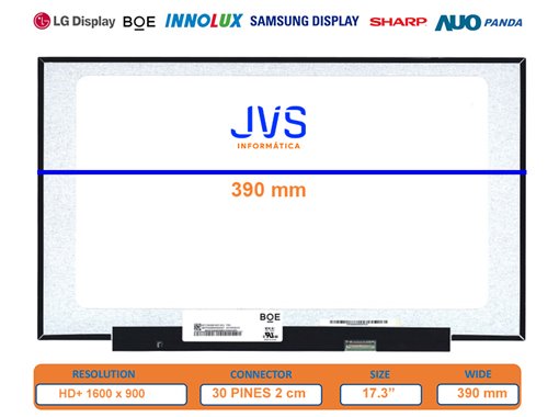 Bildschirm  NT173WDM-N25 HW:V8.0 HD+ 30 PIN Ohne Halterungen Matt [Neu]