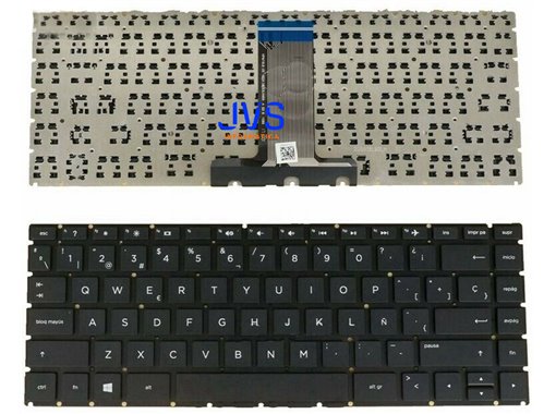 Clavier rétroéclairé pour ordinateur portable HP Pavilion 14-BS NOIR sans petit cadre intro