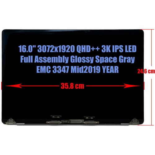 Kompletter Bildschirm für Apple MacBook Pro 16" A2141 (2019) Space Grau - 3K 3072x1920