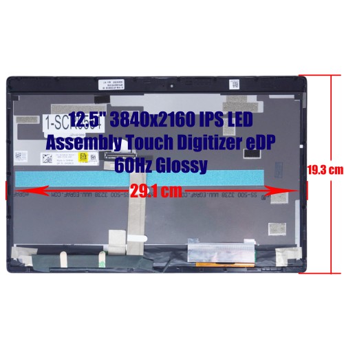 LQ125D1JW31 - Pantalla Táctil 4K 12.5" Dell 7275 XPS 9250 | JVS