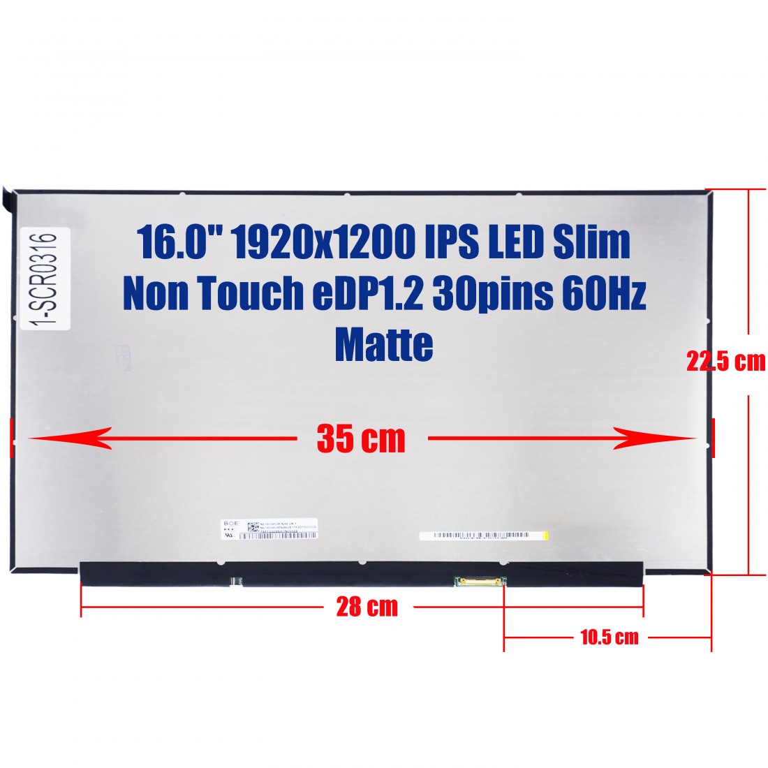 NV160WUM-N46 - Pantalla 16.0" 1920x1200 IPS 30pin | JVS