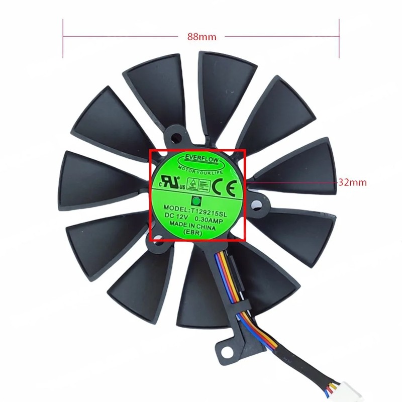 T129215SH Ventilador GPU 88mm para ASUS RTX 2060/2070 | JVS