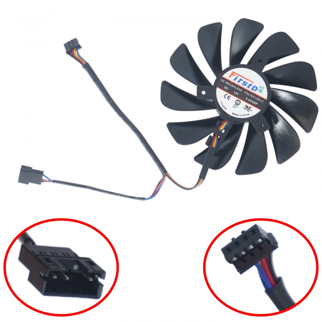 FDC10U12S9-C - Ventilador GPU 95mm para XFX RX580 / RX590 | JVS