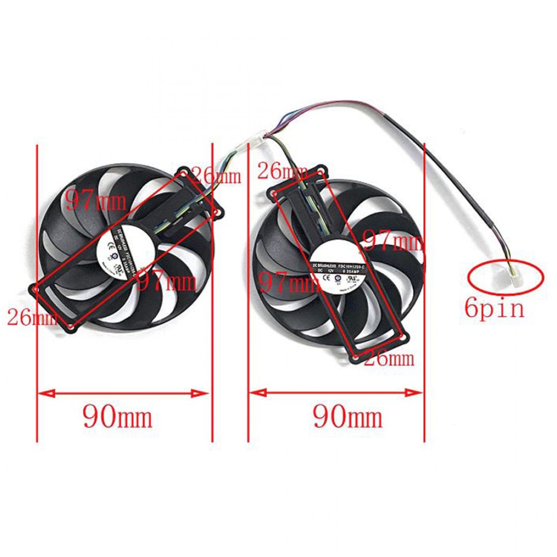 FDC10H12S9-C - Ventilador GPU para Asus GTX/RTX 90mm | JVS