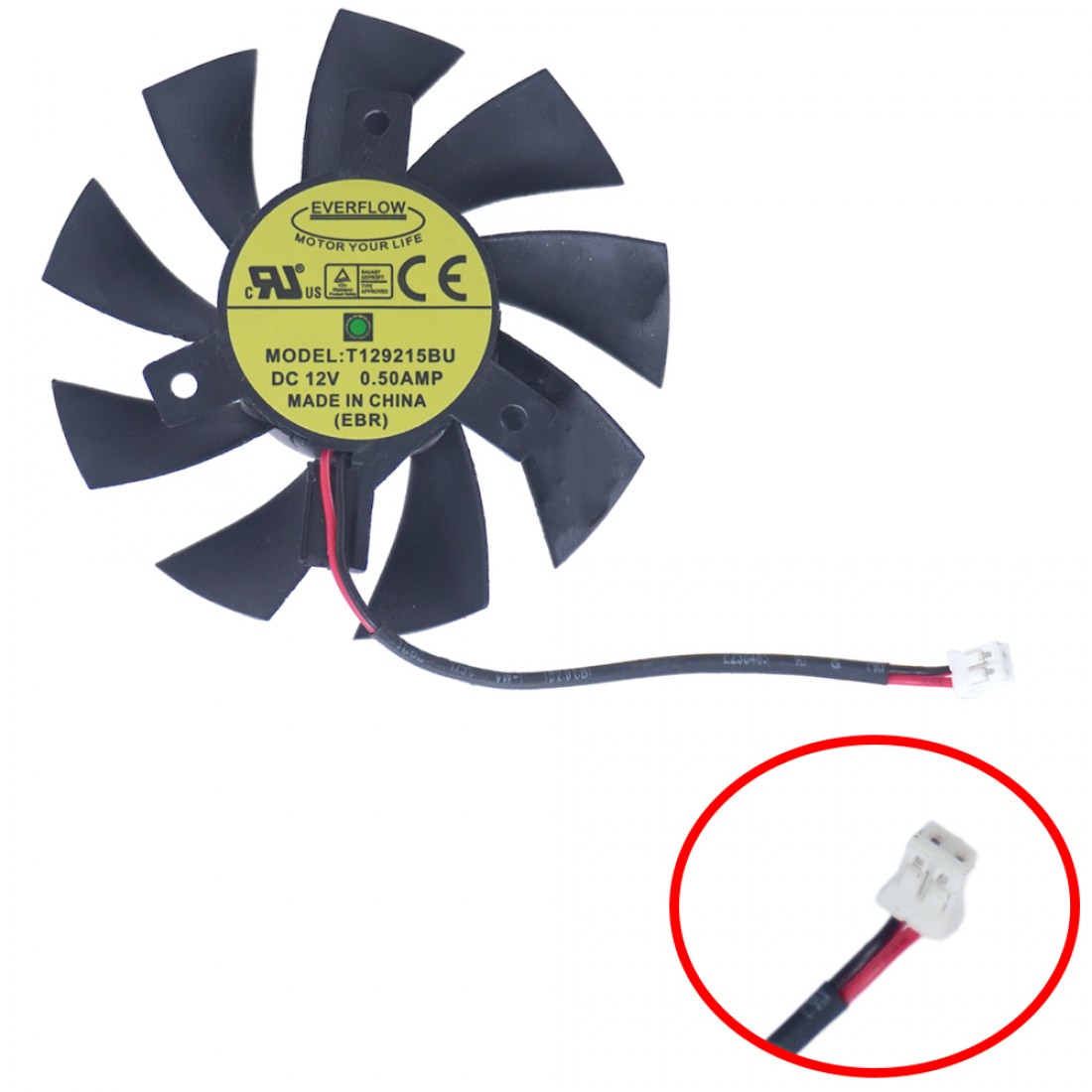 T128015SH - 75mm GPU Fan for EVGA GTX 650 650Ti | JVS Informática