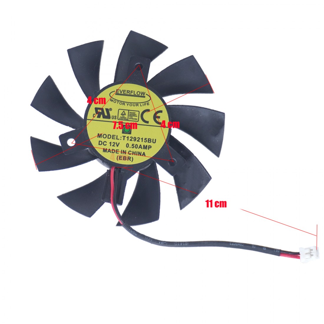 T128015SH - 75mm GPU Fan for EVGA GTX 650 650Ti | JVS Informática