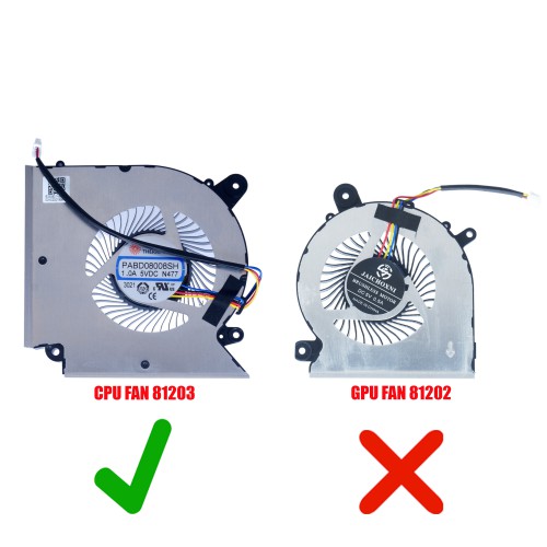 PABD08008SH N477 - Ventilador CPU para MSI GL66 GF66 | JVS